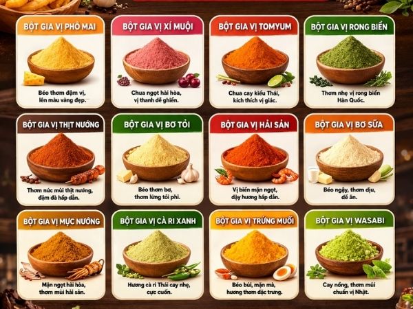 Các dòng bột gia vị tại TD Food